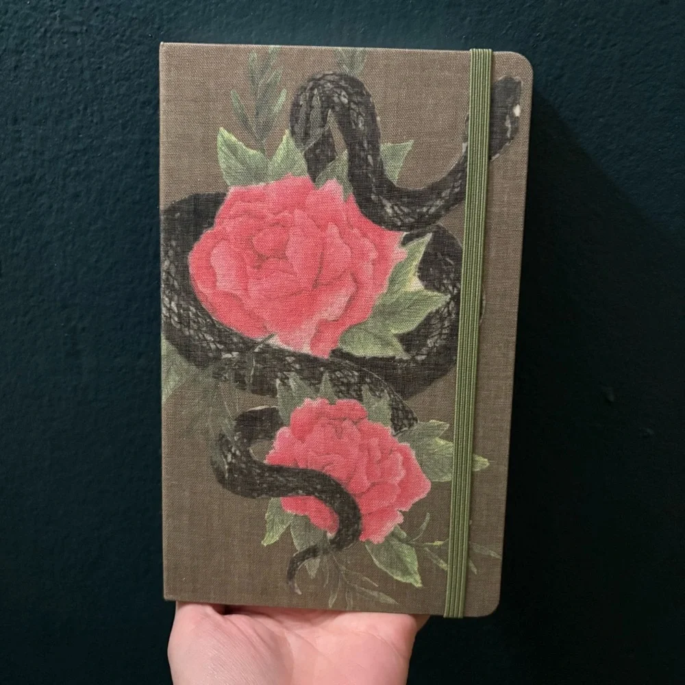 Moleskine “Year of the Snake” Green Snake and Rose Lined Notebook